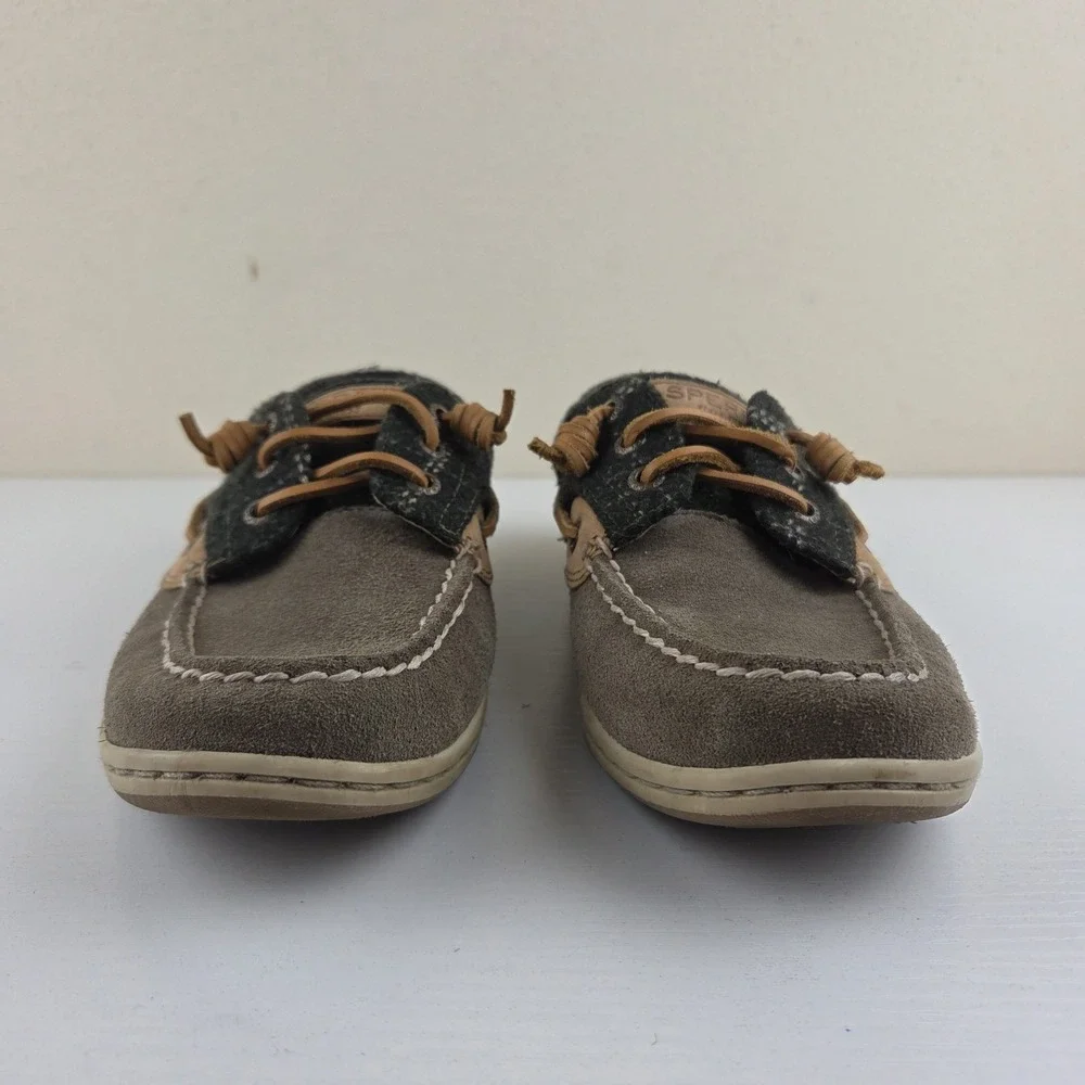 Sperry Songfish Green Suede Leather/Fabric Upper 3 Eye Boat Shoes Wmns Size 8.5M